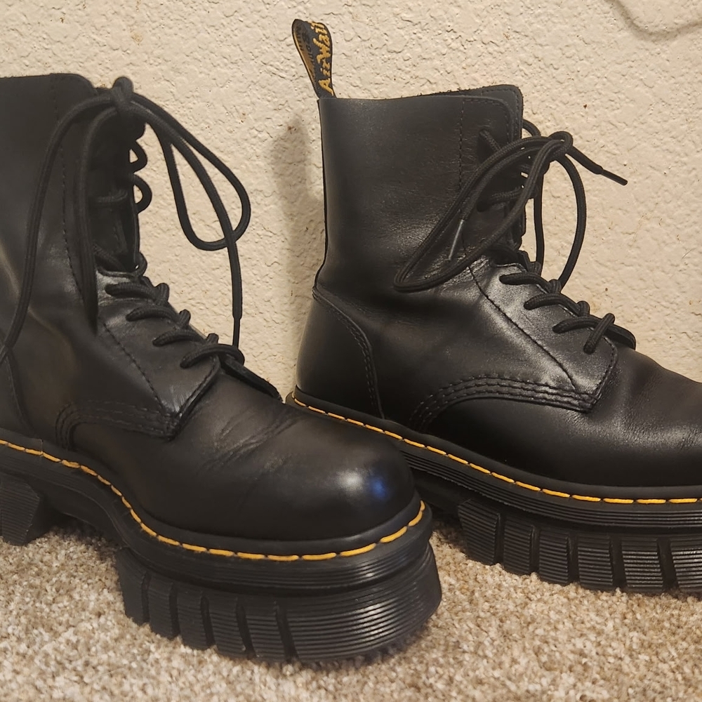 Dr. Martens Black Leather Combat Boots